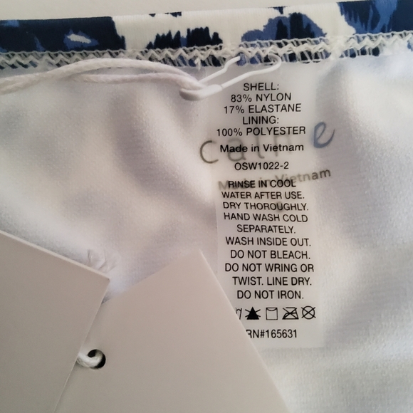 Calme By Johnny Was Blue Tiger String Bikini Swimsut Bottom Sizs S New - Picture 15 of 16